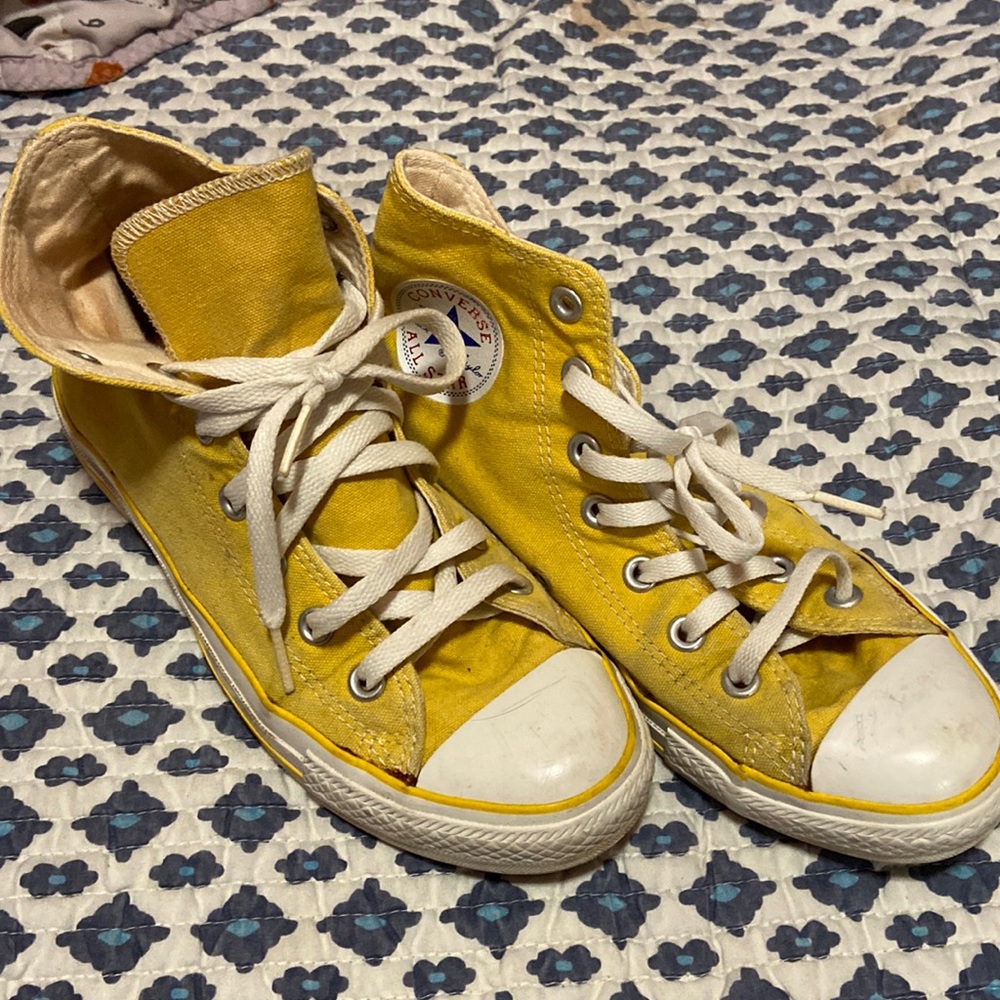 Yellow Converse High Tops